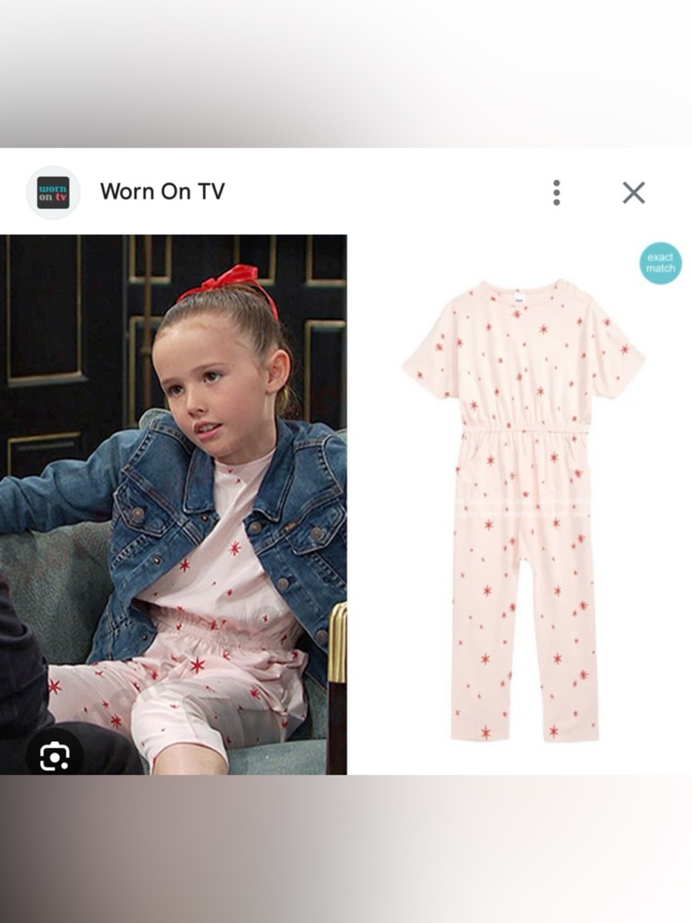 Open Edit  Pink Dogwood Festive Stars Jumpsuit